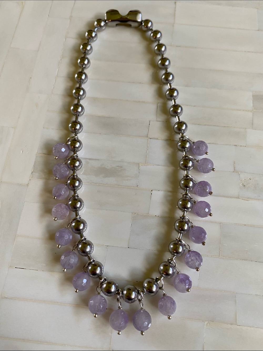OOAK faceted Amethyst necklace